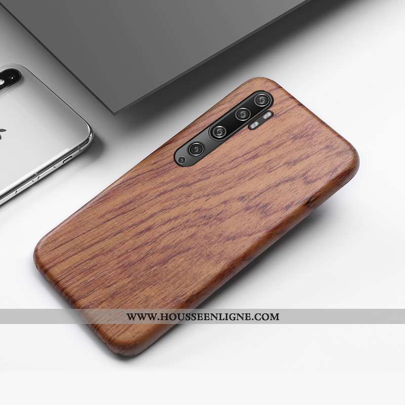 Housse Xiaomi Mi Note 10 Créatif En Bois Coque Antidérapant Personnalité Tout Compris Téléphone Port