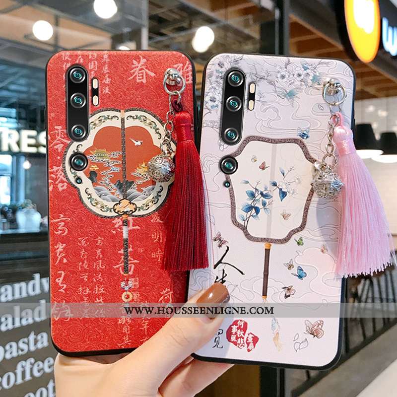 Housse Xiaomi Mi Note 10 Créatif Vintage Fluide Doux Protection À Franges Personnalité Style Chinois