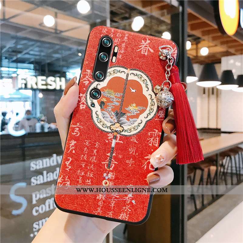 Housse Xiaomi Mi Note 10 Créatif Vintage Fluide Doux Protection À Franges Personnalité Style Chinois