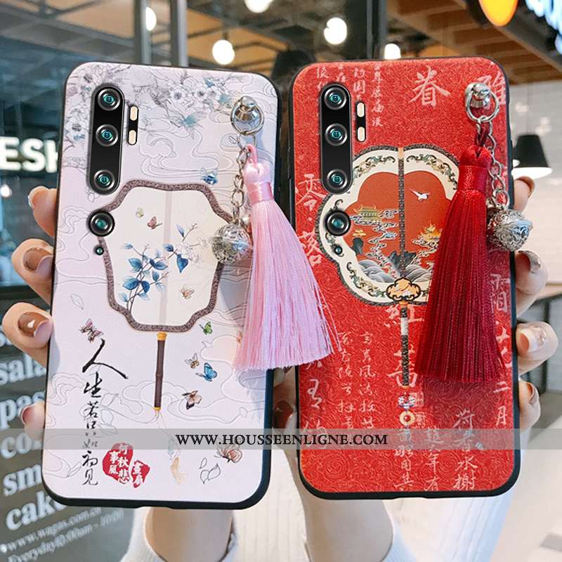 Housse Xiaomi Mi Note 10 Créatif Vintage Fluide Doux Protection À Franges Personnalité Style Chinois