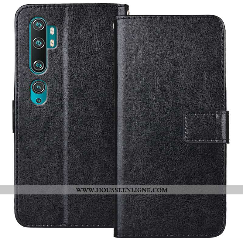 Housse Xiaomi Mi Note 10 Cuir Fluide Doux Carte Protection Étui Or Doré