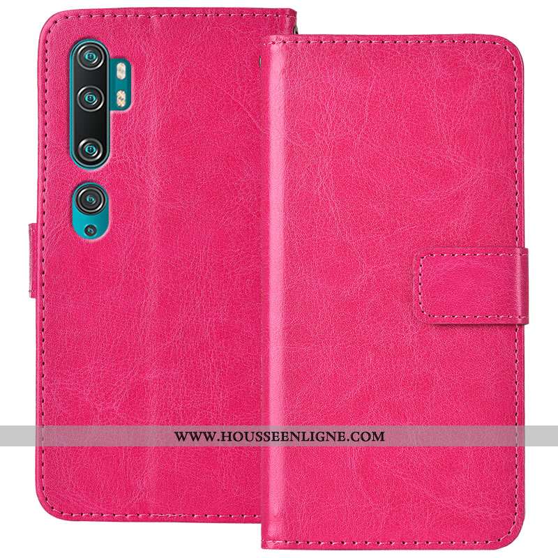 Housse Xiaomi Mi Note 10 Cuir Fluide Doux Carte Protection Étui Or Doré