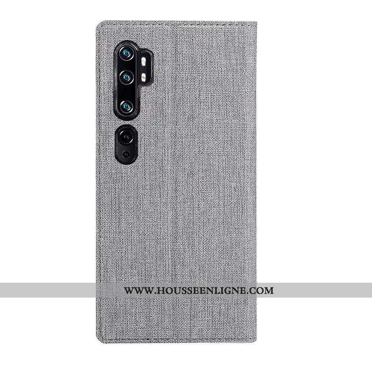 Housse Xiaomi Mi Note 10 Cuir Modèle Fleurie Étui Téléphone Portable Carte Bleu