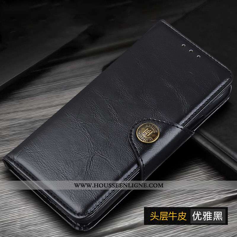 Housse Xiaomi Mi Note 10 Cuir Protection Tout Compris Téléphone Portable Petit Étui Véritable Bleu F