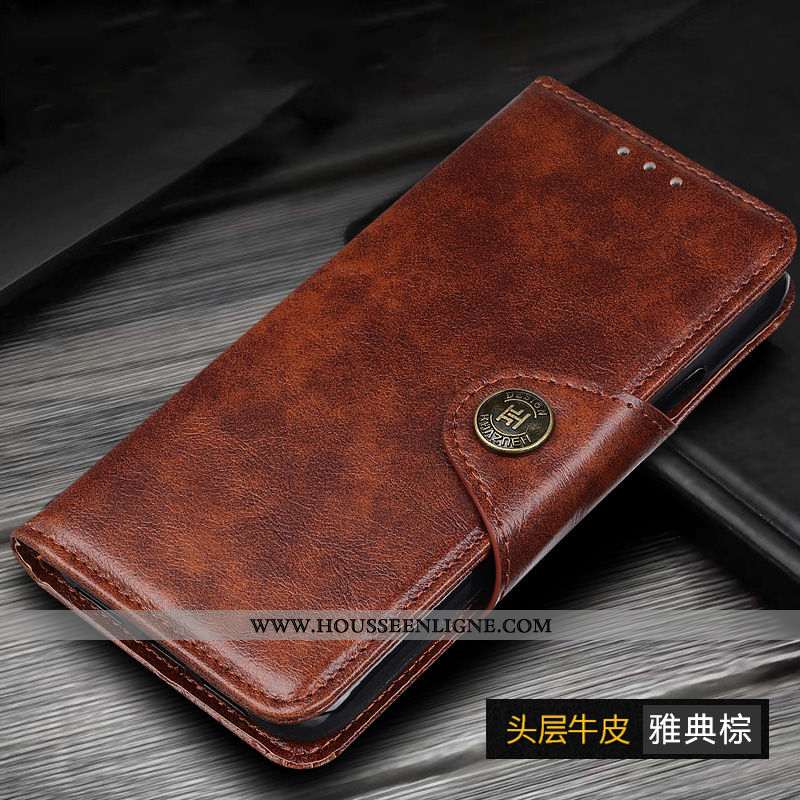 Housse Xiaomi Mi Note 10 Cuir Protection Tout Compris Téléphone Portable Petit Étui Véritable Bleu F