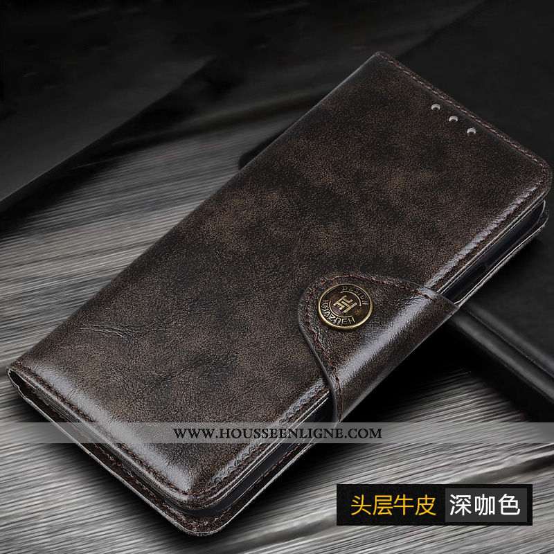 Housse Xiaomi Mi Note 10 Cuir Protection Tout Compris Téléphone Portable Petit Étui Véritable Bleu F