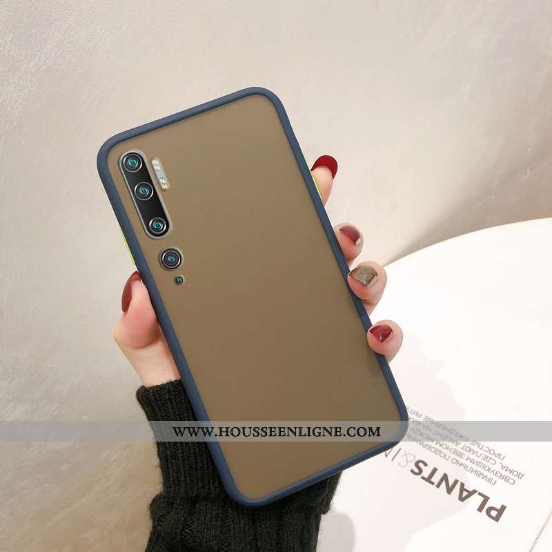Housse Xiaomi Mi Note 10 Délavé En Daim Protection Téléphone Portable Étui Membrane Tempérer Rouge