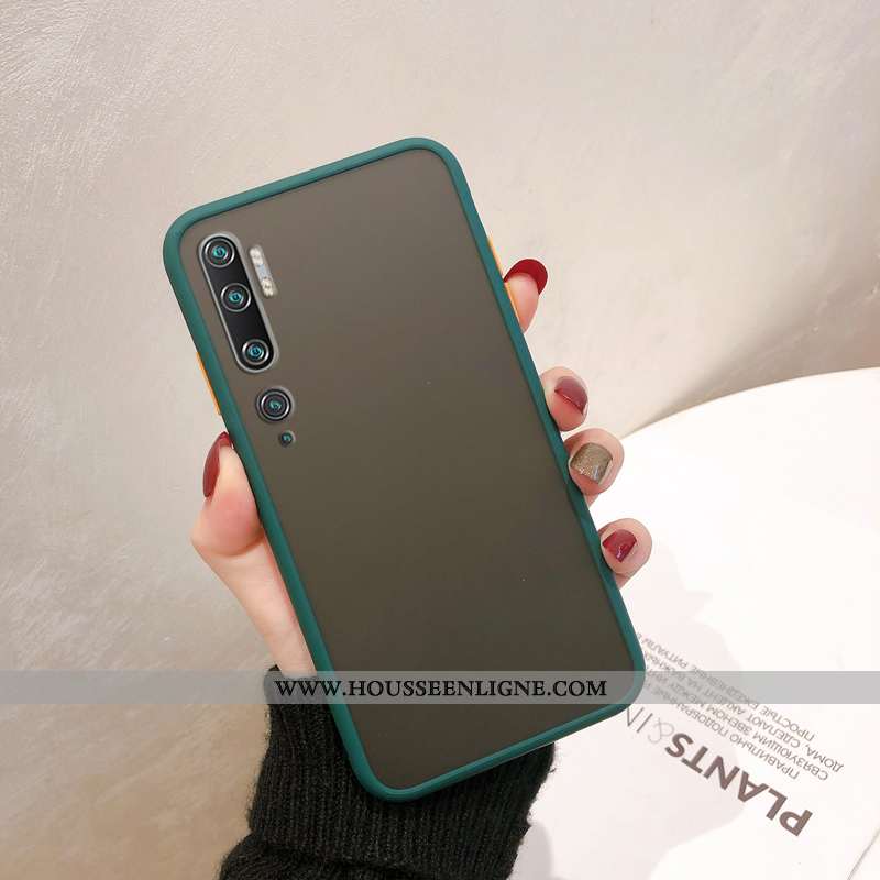 Housse Xiaomi Mi Note 10 Délavé En Daim Protection Téléphone Portable Étui Membrane Tempérer Rouge