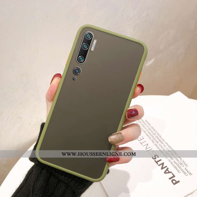 Housse Xiaomi Mi Note 10 Délavé En Daim Protection Téléphone Portable Étui Membrane Tempérer Rouge