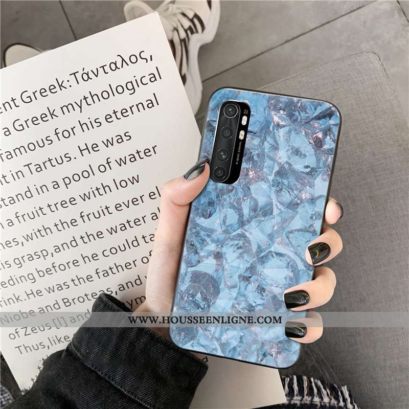 Housse Xiaomi Mi Note 10 Lite Coque Jeunesse Petit Losange Téléphone Portable Net Rouge Cœur Violet