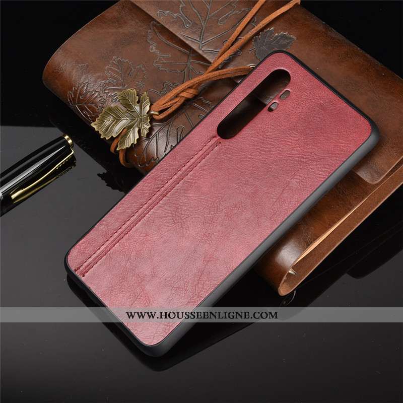 Housse Xiaomi Mi Note 10 Lite Cuir Modèle Fleurie Petit Jeunesse Étui Rouge Téléphone Portable