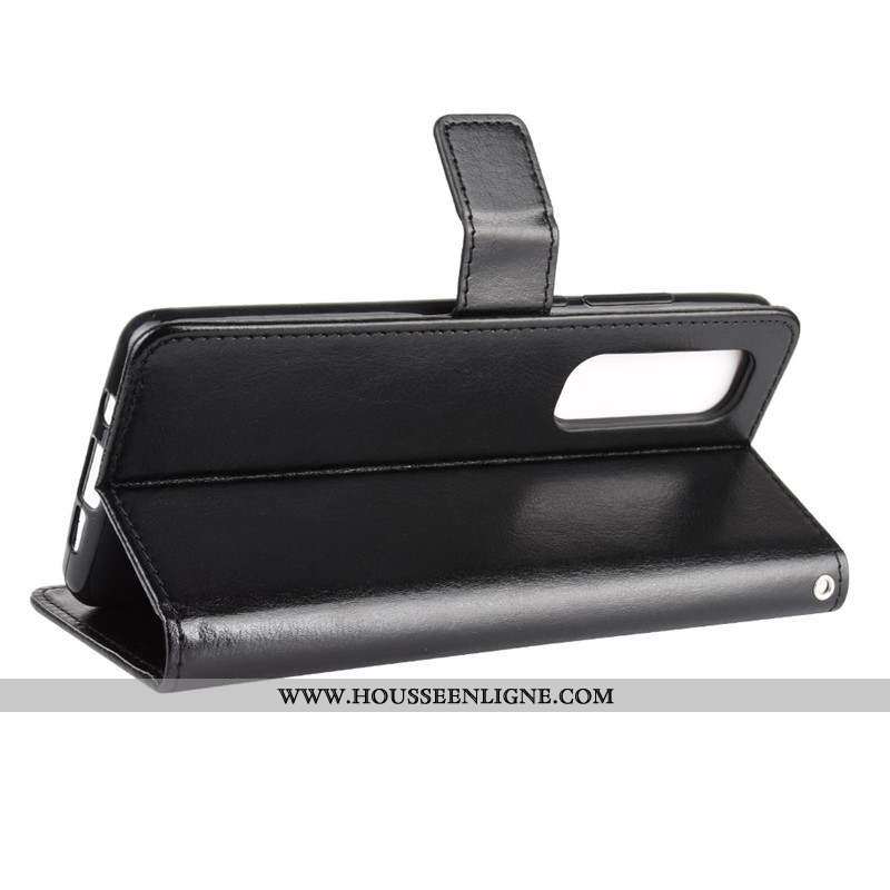 Housse Xiaomi Mi Note 10 Lite Cuir Ornements Suspendus Étui Or Couleur Unie Petit Coque Doré