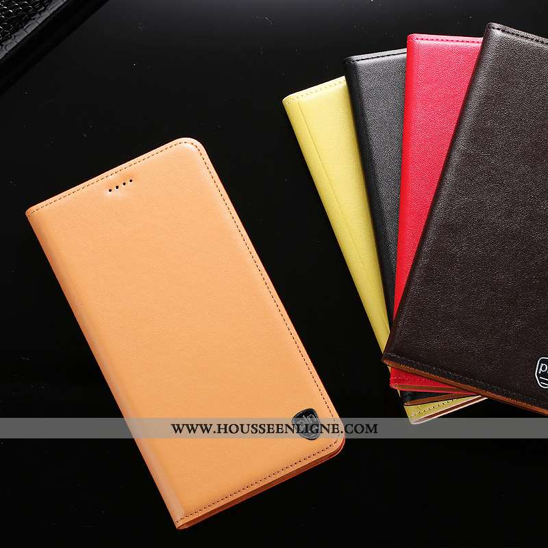 Housse Xiaomi Mi Note 10 Lite Cuir Véritable Protection Coque Incassable Petit Téléphone Portable Ja