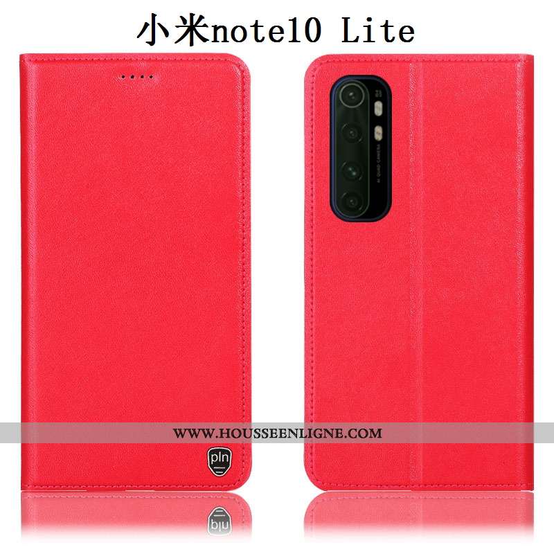 Housse Xiaomi Mi Note 10 Lite Cuir Véritable Protection Coque Incassable Petit Téléphone Portable Ja