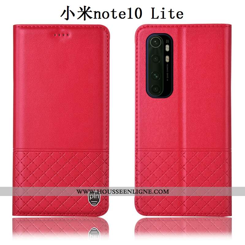 Housse Xiaomi Mi Note 10 Lite Cuir Véritable Protection Téléphone Portable Petit Jeunesse Tout Compr