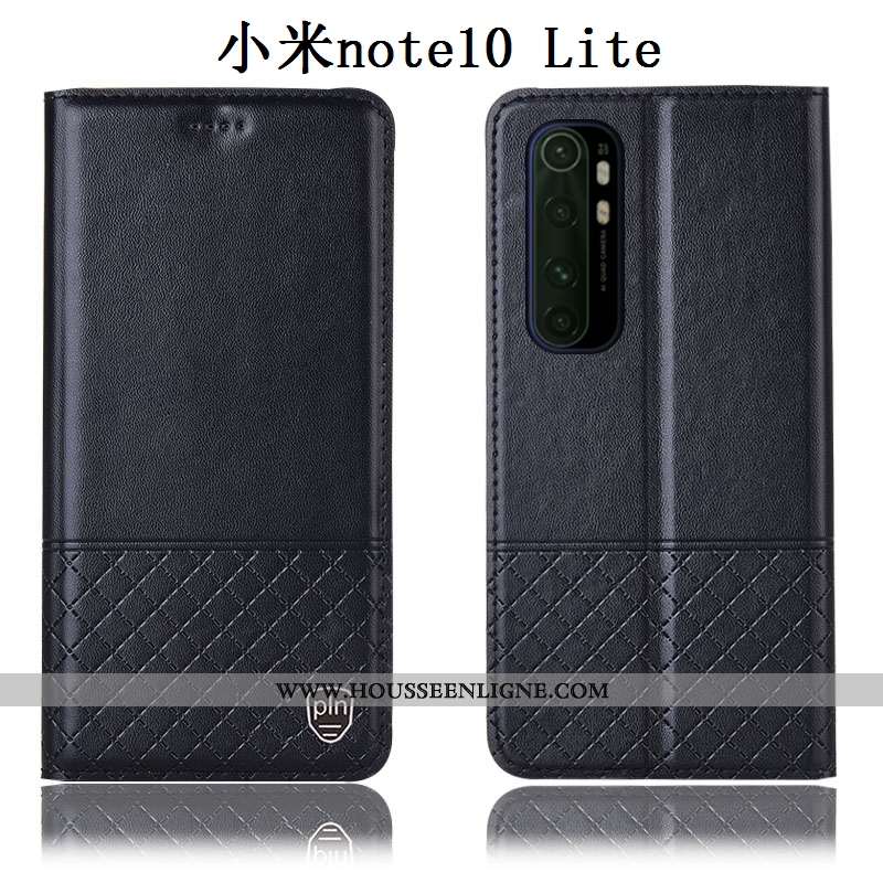 Housse Xiaomi Mi Note 10 Lite Cuir Véritable Protection Téléphone Portable Petit Jeunesse Tout Compr