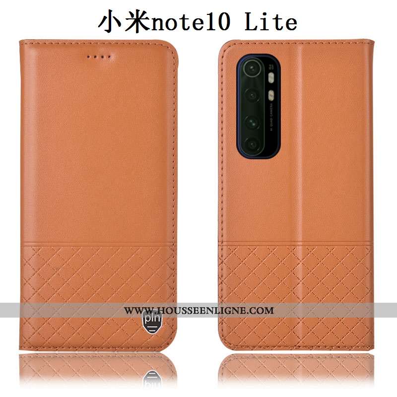 Housse Xiaomi Mi Note 10 Lite Cuir Véritable Protection Téléphone Portable Petit Jeunesse Tout Compr