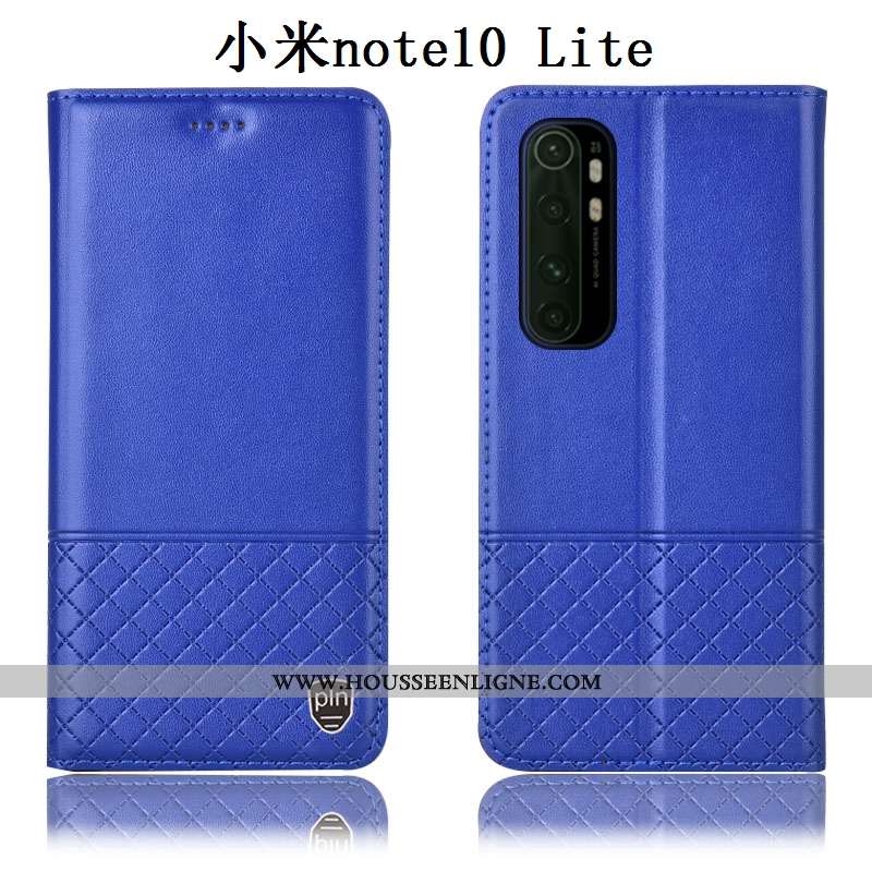 Housse Xiaomi Mi Note 10 Lite Cuir Véritable Protection Téléphone Portable Petit Jeunesse Tout Compr