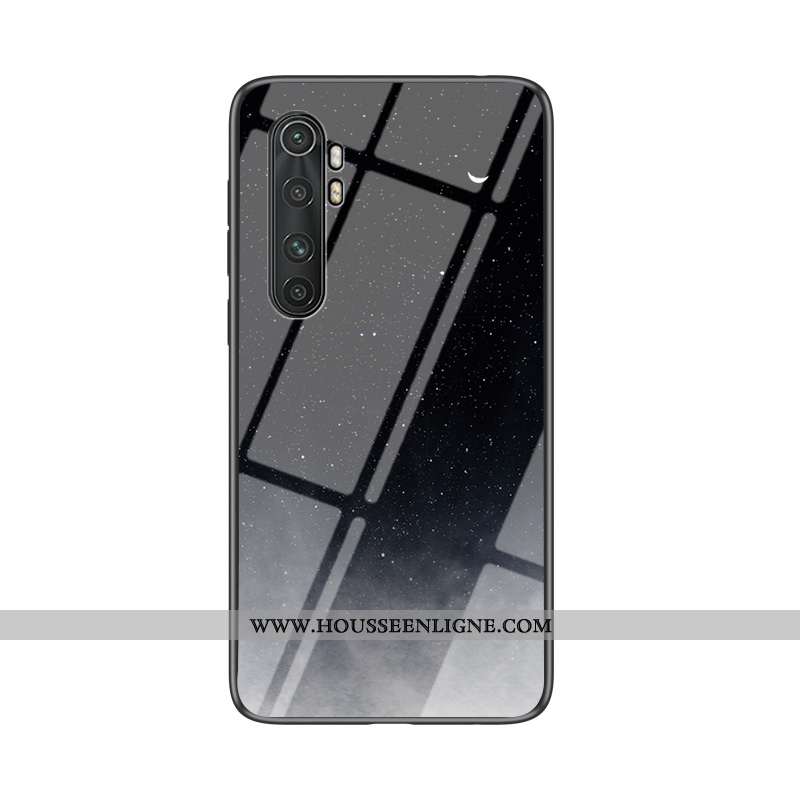 Housse Xiaomi Mi Note 10 Lite Fluide Doux Silicone Bleu Marin Difficile Coque Nouveau Verre Bleu Fon