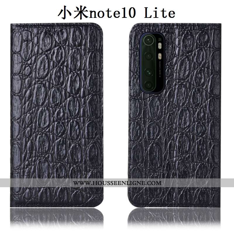 Housse Xiaomi Mi Note 10 Lite Protection Cuir Véritable Jeunesse Coque Petit Tout Compris Rouge
