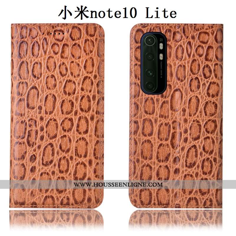 Housse Xiaomi Mi Note 10 Lite Protection Cuir Véritable Jeunesse Coque Petit Tout Compris Rouge