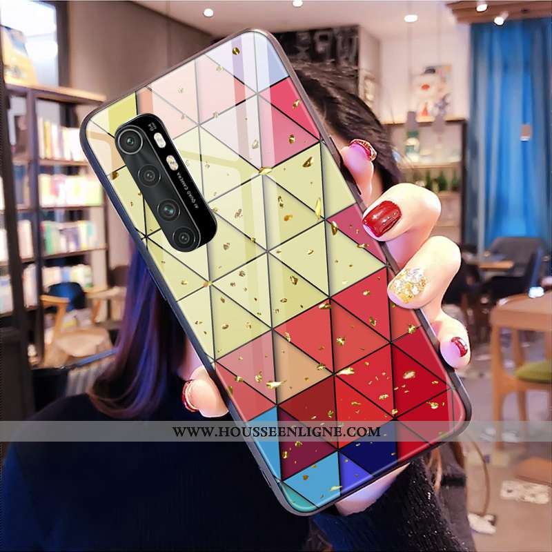 Housse Xiaomi Mi Note 10 Lite Tendance Verre Coque Personnalisé Multicolore Personnalité Jeunesse Co