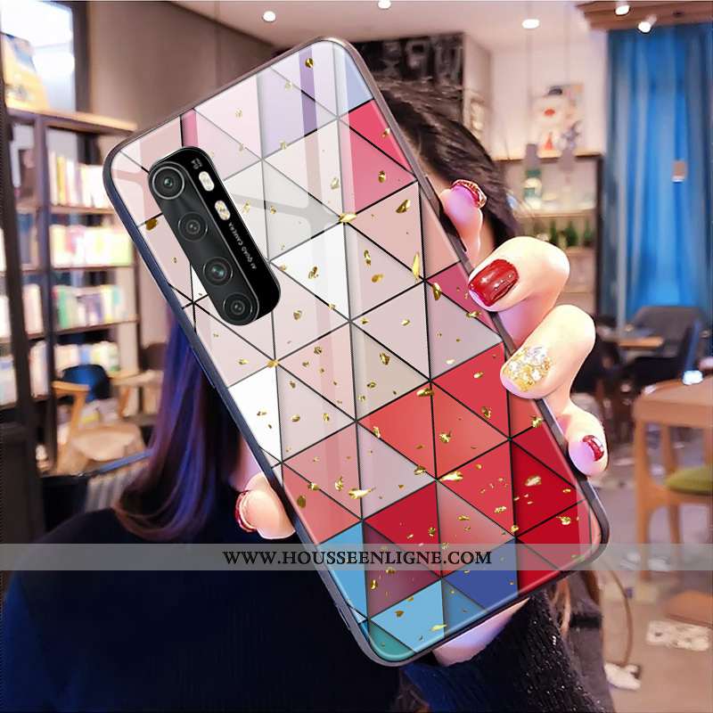 Housse Xiaomi Mi Note 10 Lite Tendance Verre Coque Personnalisé Multicolore Personnalité Jeunesse Co