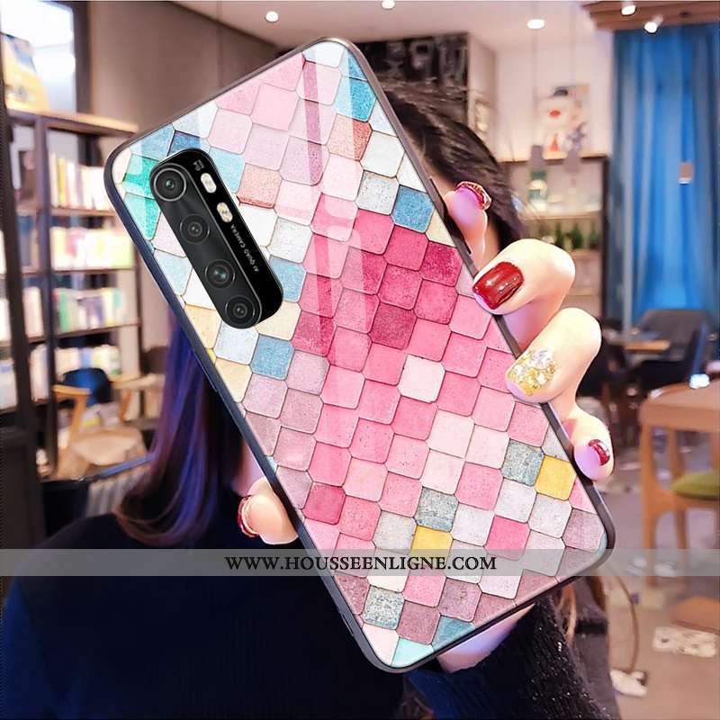 Housse Xiaomi Mi Note 10 Lite Tendance Verre Coque Personnalisé Multicolore Personnalité Jeunesse Co