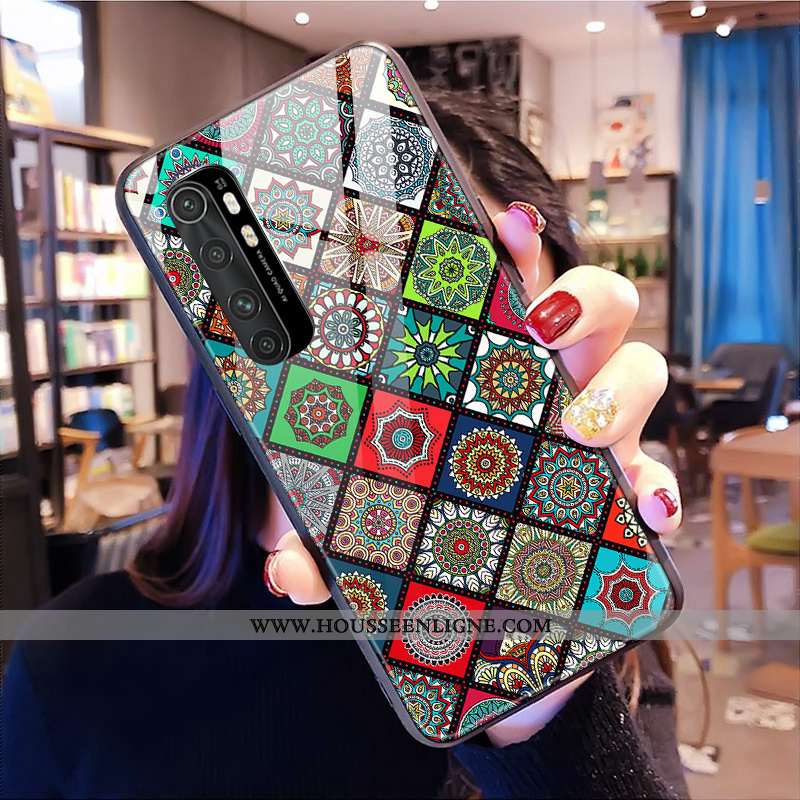 Housse Xiaomi Mi Note 10 Lite Tendance Verre Coque Personnalisé Multicolore Personnalité Jeunesse Co