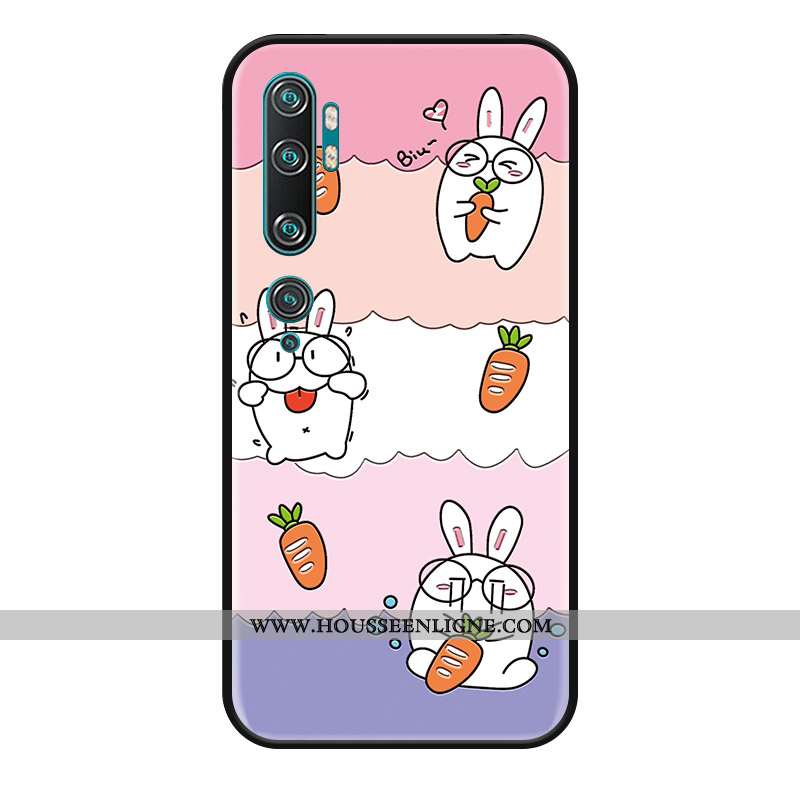 Housse Xiaomi Mi Note 10 Protection Verre Cœur Étui Tout Compris Créatif Dessin Animé Rose