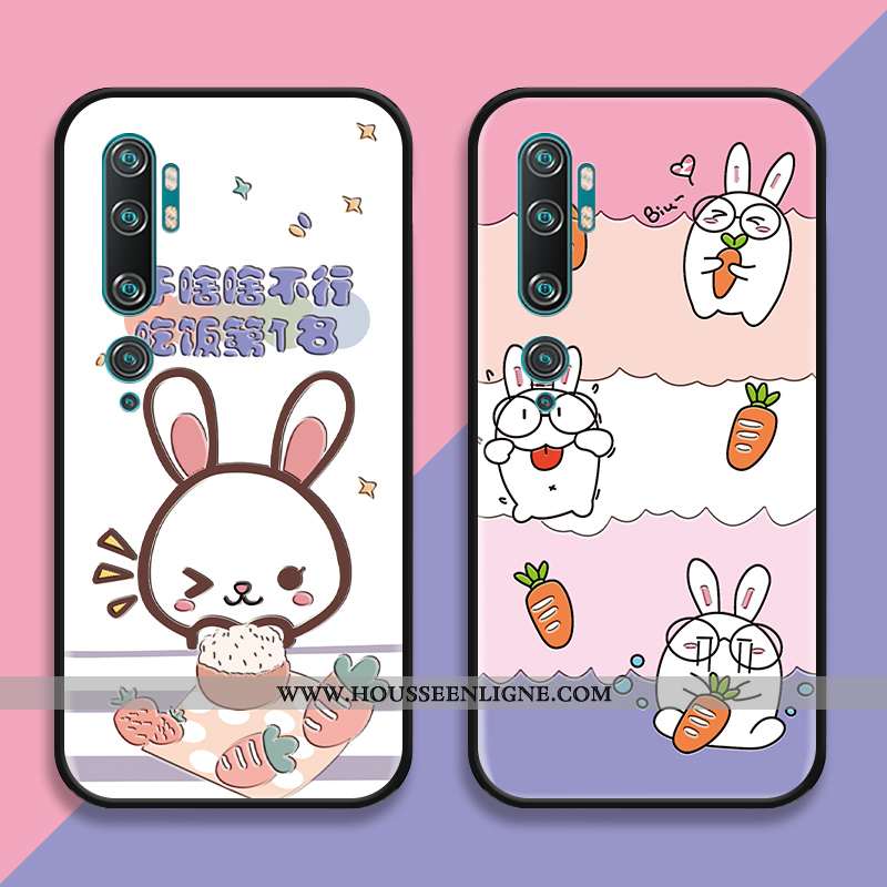 Housse Xiaomi Mi Note 10 Protection Verre Cœur Étui Tout Compris Créatif Dessin Animé Rose