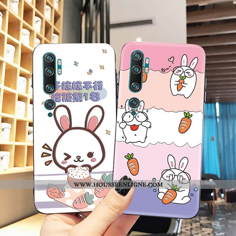 Housse Xiaomi Mi Note 10 Protection Verre Cœur Étui Tout Compris Créatif Dessin Animé Rose