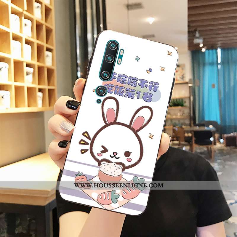Housse Xiaomi Mi Note 10 Protection Verre Cœur Étui Tout Compris Créatif Dessin Animé Rose