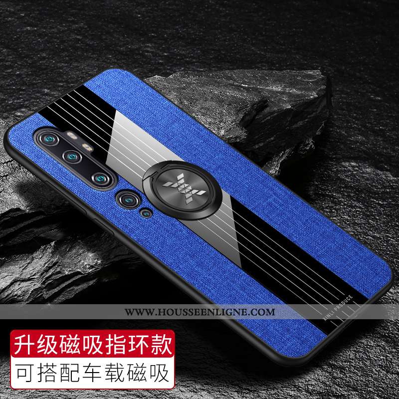 Housse Xiaomi Mi Note 10 Protection Verre Net Rouge Personnalisé Tissu Personnalité Créatif Marron