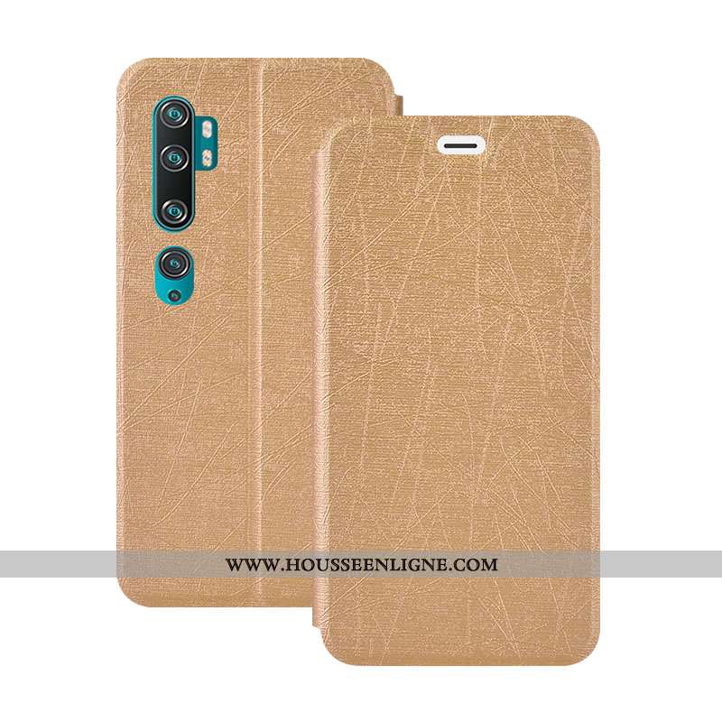 Housse Xiaomi Mi Note 10 Silicone Protection Tout Compris Cuir Or Fluide Doux Doré