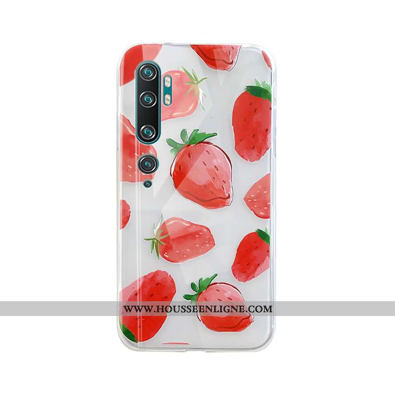 Housse Xiaomi Mi Note 10 Tendance Silicone Téléphone Portable Personnalité Petit Coque Nouveau Rouge