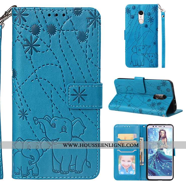 Housse Xiaomi Redmi 5 Cuir Silicone Tout Compris Incassable Rouge Coque Clamshell Doré