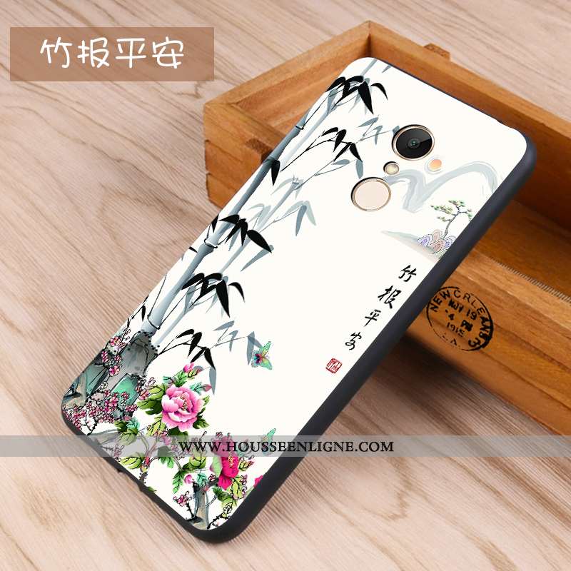Housse Xiaomi Redmi 5 Délavé En Daim Fluide Doux Coque Téléphone Portable Protection Petit Étui Blan