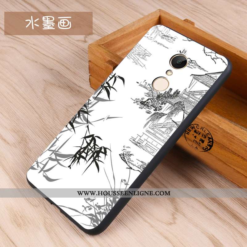 Housse Xiaomi Redmi 5 Délavé En Daim Fluide Doux Coque Téléphone Portable Protection Petit Étui Blan