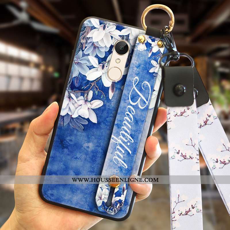 Housse Xiaomi Redmi 5 Fluide Doux Silicone Personnalité Petit Téléphone Portable Pu Rouge Bleu