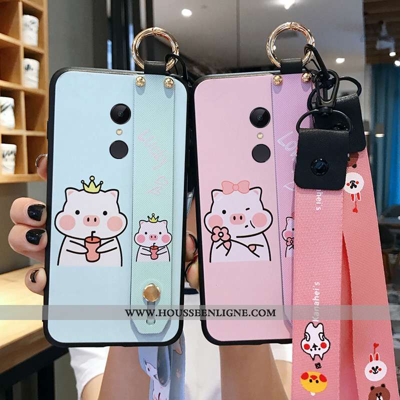 Housse Xiaomi Redmi 5 Silicone Ornements Suspendus Fluide Doux Rose Incassable Étui Rouge Bleu