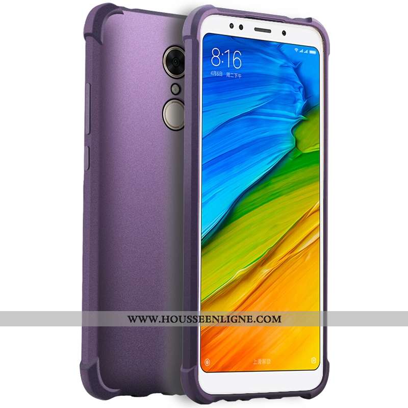 Housse Xiaomi Redmi 5 Silicone Protection Tout Compris Délavé En Daim Étui Rouge Violet