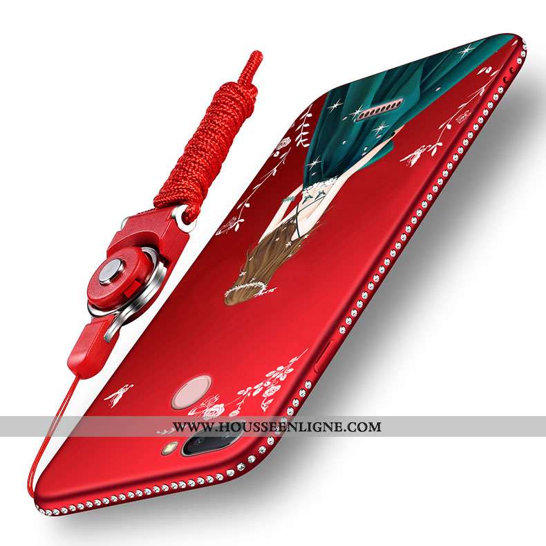 Housse Xiaomi Redmi 6 Créatif Ultra Protection Délavé En Daim Silicone Téléphone Portable Rouge