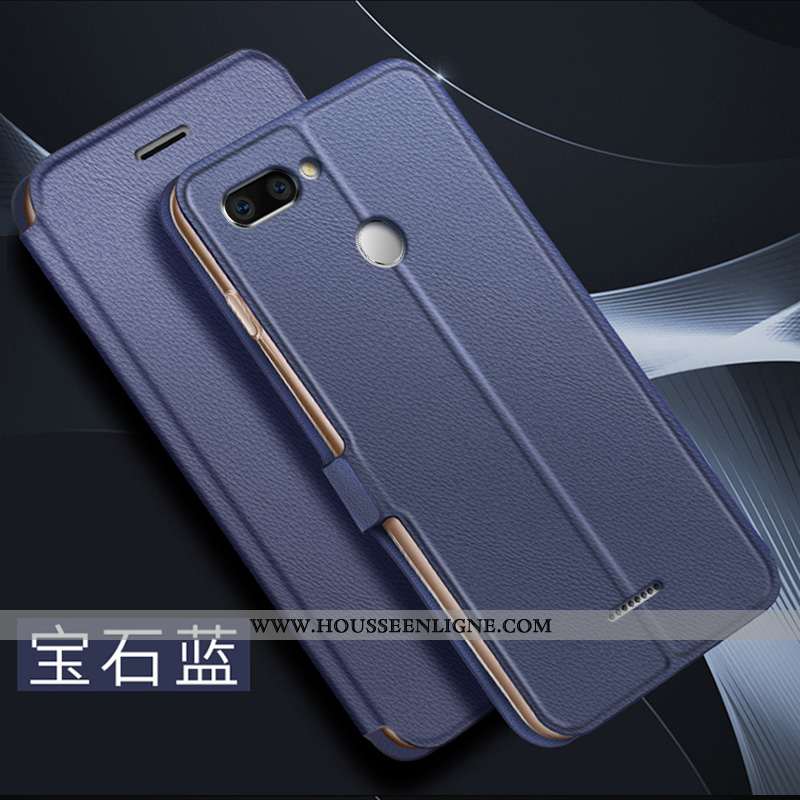 Housse Xiaomi Redmi 6 Cuir Fluide Doux Coque Rouge Silicone Tout Compris Simple Doré