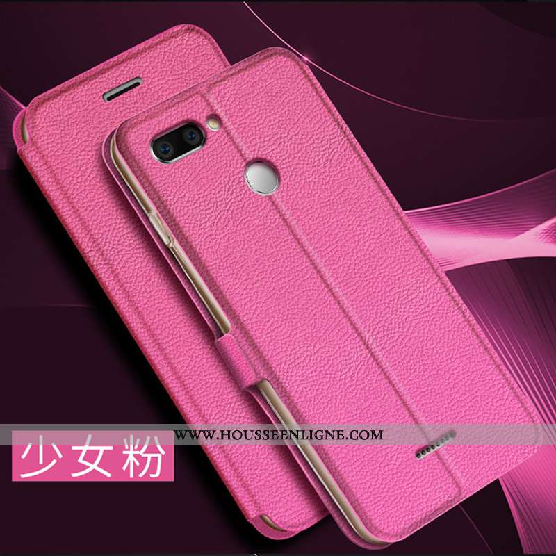 Housse Xiaomi Redmi 6 Cuir Fluide Doux Coque Rouge Silicone Tout Compris Simple Doré