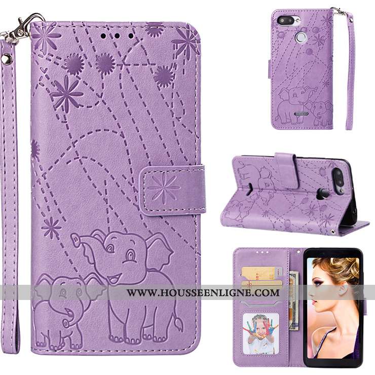 Housse Xiaomi Redmi 6 Fluide Doux Silicone Bleu Cuir Étui Tout Compris Téléphone Portable