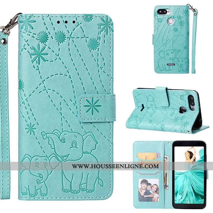 Housse Xiaomi Redmi 6 Fluide Doux Silicone Bleu Cuir Étui Tout Compris Téléphone Portable