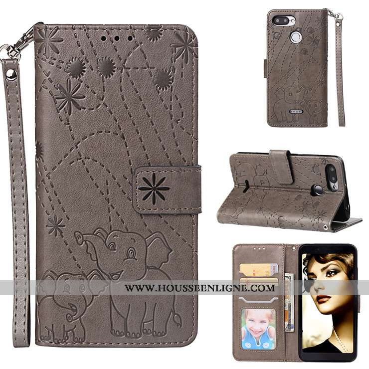 Housse Xiaomi Redmi 6 Fluide Doux Silicone Bleu Cuir Étui Tout Compris Téléphone Portable