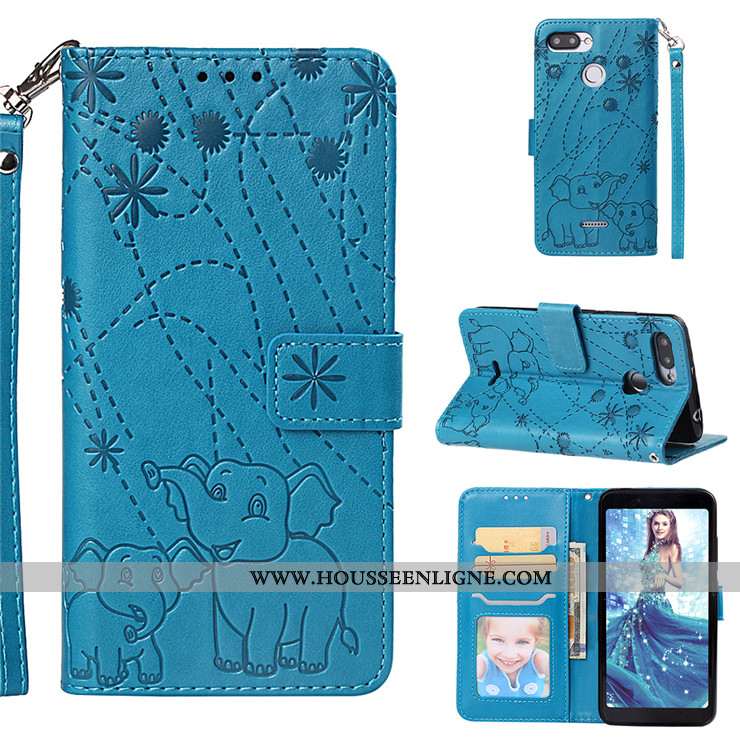Housse Xiaomi Redmi 6 Fluide Doux Silicone Bleu Cuir Étui Tout Compris Téléphone Portable