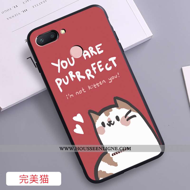 Housse Xiaomi Redmi 6 Fluide Doux Silicone Légère Rouge Nouveau Coque Délavé En Daim Bleu